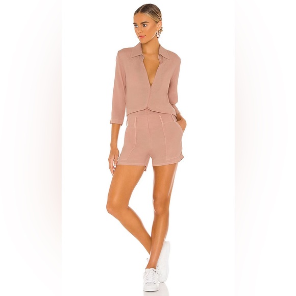 MONROW REVOLVE NWT ZIP UP ROMPER in Light Olive Green - Picture 2 of 11
